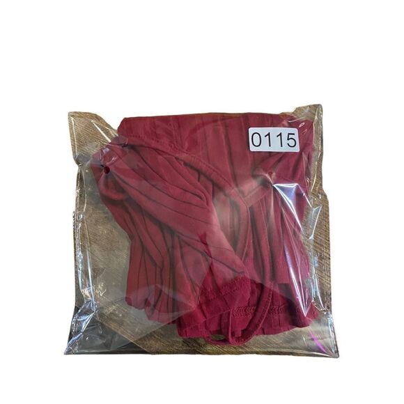 Ribbed Cranberry Red Bodycon Dress - Picture 6 of 6